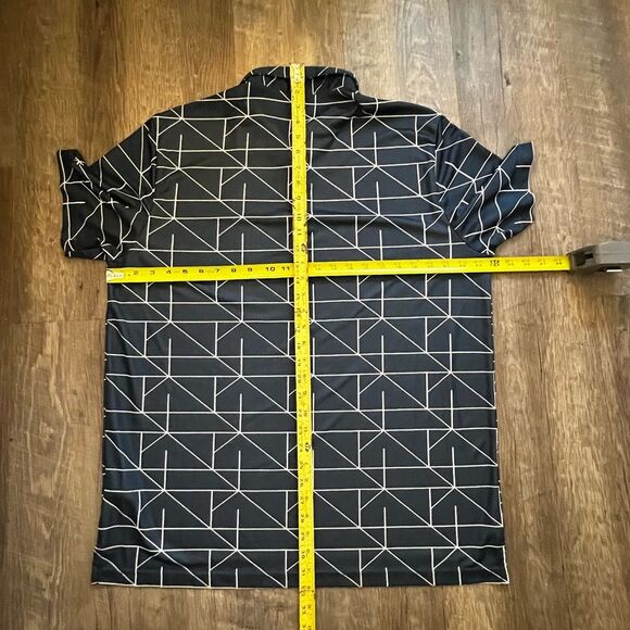 Adidas Men’s Performance Polo Size XL Golf All Over Print Geometric Blue - Picture 6 of 11